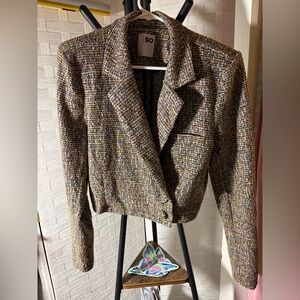 SO Women's Multicolor Tweed Blazer NWT